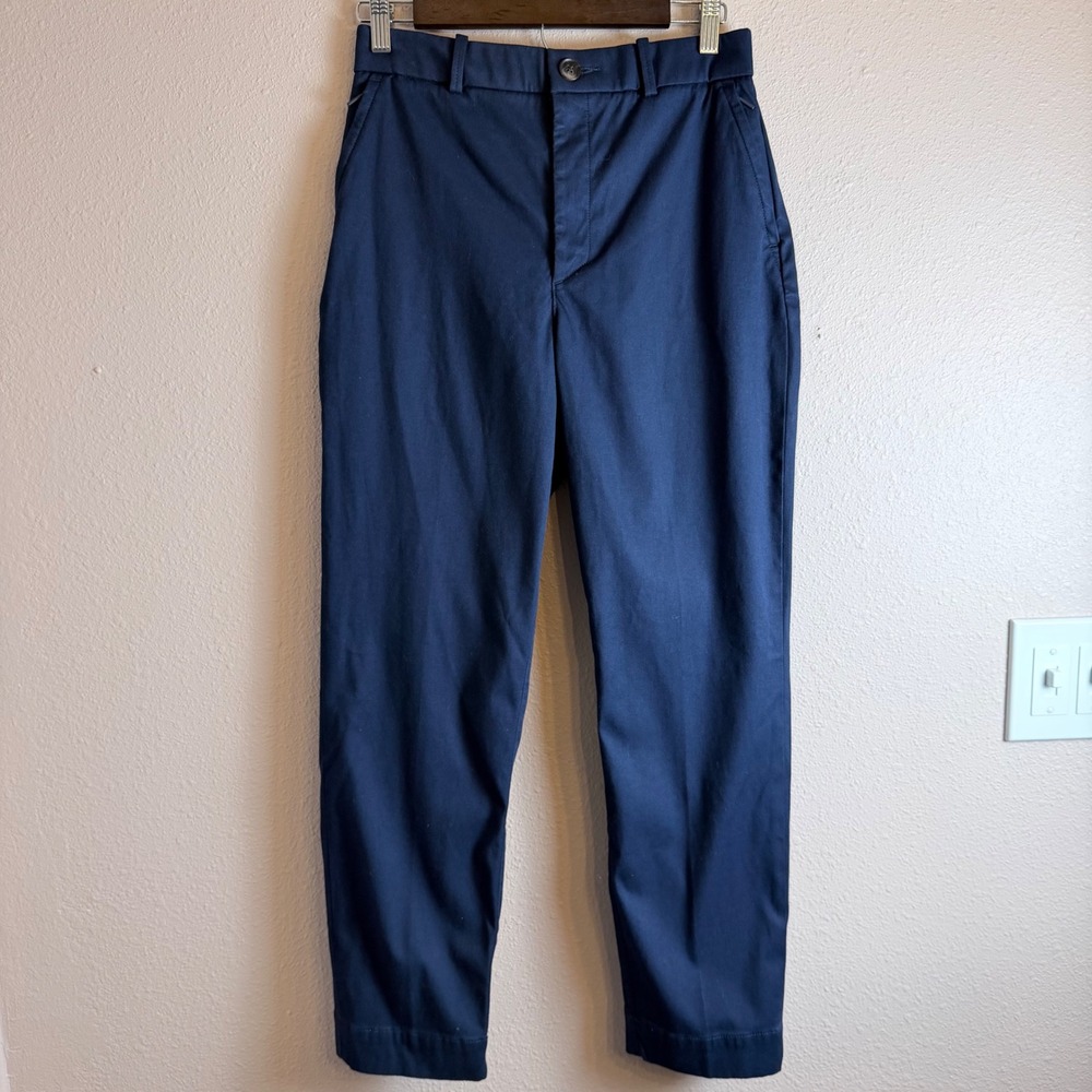 Spanx Stretch Twill Straight Leg Pants Timeless Navy Blue Women's Size M NWT